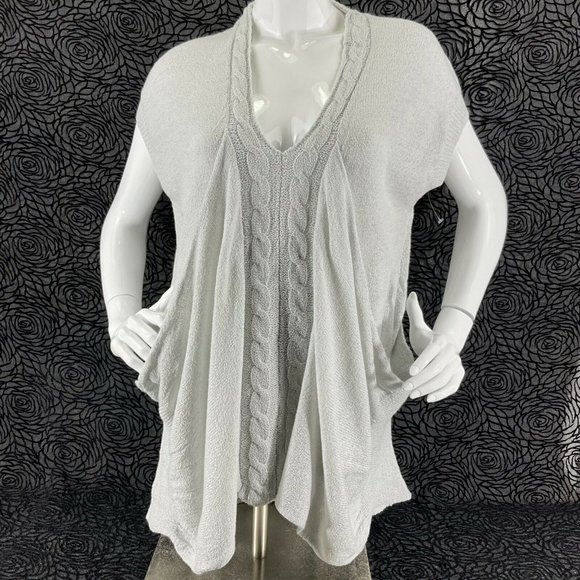 Love Stitch Sweaters - Love Stitch Sweater Womens Sz Medium Gray Sleeveless Lagenlook Drape Pockets Nwt